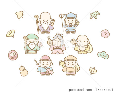 七個幸運的神圖組 134452701