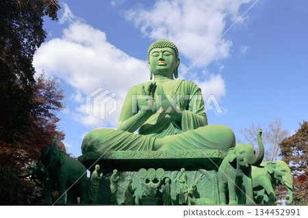 Togonji Temple with autumn leaves, Nagoya Great Buddha Togonji Temple with autumn leaves, Nagoya Great Buddha 134452991