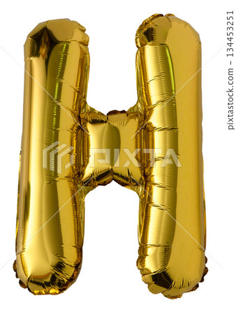 Gold Foil Letter H Balloon isolated 134453251
