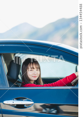 駕駛汽車的一個少婦 駕駛汽車的一個少婦 134454488