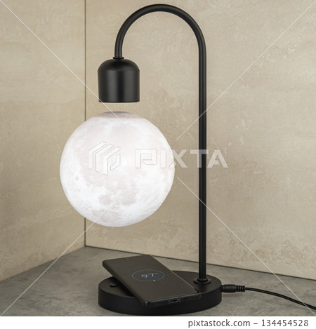 The magnetic Luna lamp rotates in the air, imitating the natural relief of the moon. The magnetic Luna lamp rotates in the air, imitating the natural relief of the moon. 134454528
