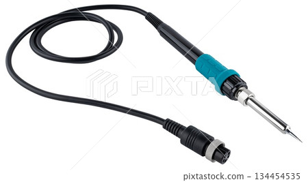 The electric soldering iron provides stable heating for joining metal elements. 134454535