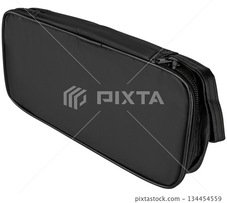 Compact zippered case for neat storage of small accessories and tools. On a white background Compact zippered case for neat storage of small accessories and tools. On a white background 134454559