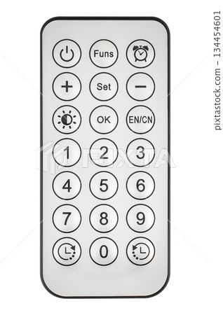 Deu remote control for controlling household appliances, on a white background Deu remote control for controlling household appliances, on a white background 134454601