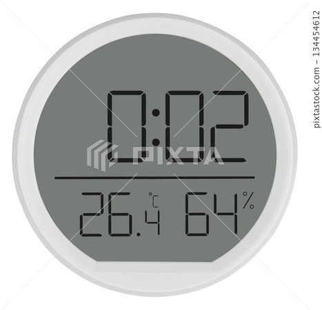 White digital clock-thermometer-hygrometer with backlight for table or wall mounting. 134454612