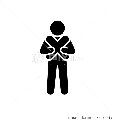 Man Holding X Alphabet Icon Man Holding X Alphabet Icon 134454815