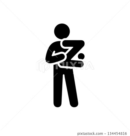 Man Holding Z Alphabet Icon Man Holding Z Alphabet Icon 134454816