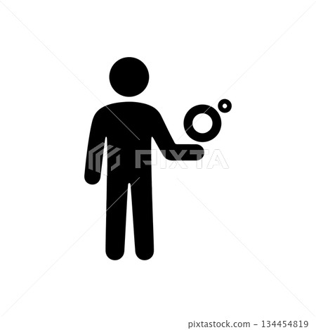 Man Holding Degree Symbol Icon Man Holding Degree Symbol Icon 134454819