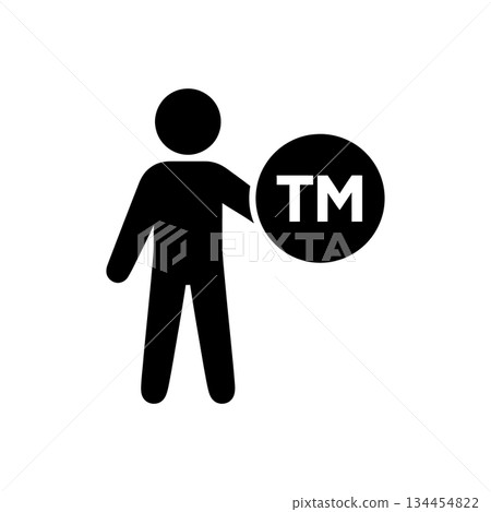 Man Holding Trademark Symbol Icon Man Holding Trademark Symbol Icon 134454822