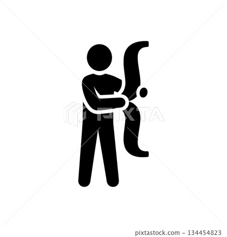 Man Holding Braces Symbol Icon 134454823