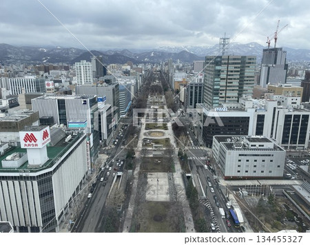 從札幌電視塔觀景台上看到的景色 從札幌電視塔觀景台上看到的景色 134455327