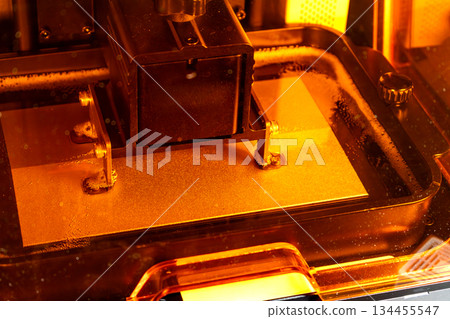3d resin printer in interior showroom 134455547