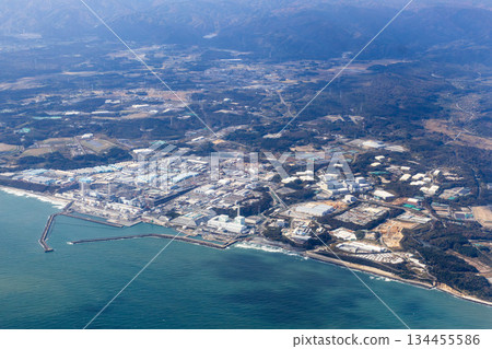 Aerial view of Fukushima Daiichi Nuclear Power Plant 134455586