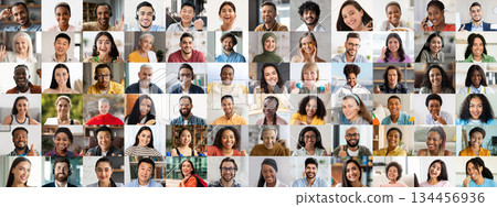 A lively collection of diverse individuals showcases the beauty of inclusivity and joy. A lively collection of diverse individuals showcases the beauty of inclusivity and joy. 134456936
