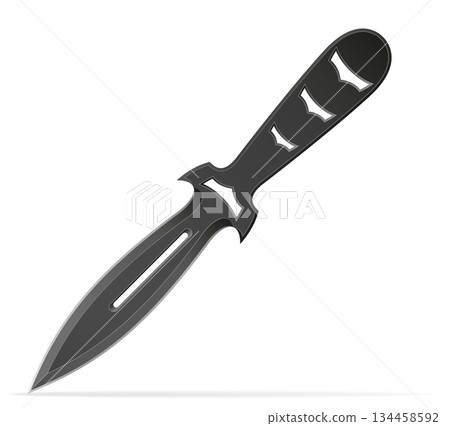 throwing combat knife weapon vector illustration throwing combat knife weapon vector illustration 134458592
