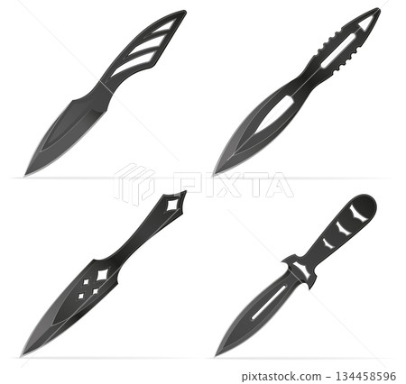 throwing combat knife weapon vector illustration 134458596