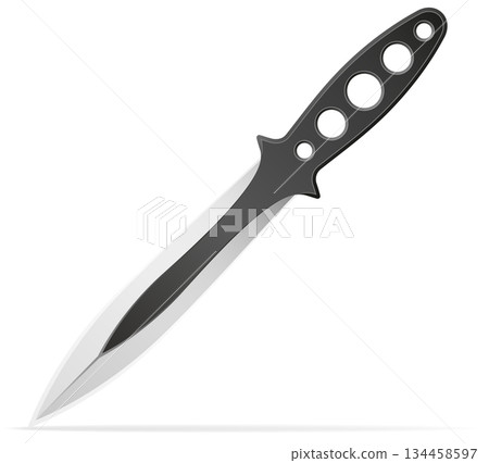 throwing combat knife weapon vector illustration throwing combat knife weapon vector illustration 134458597