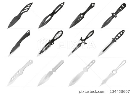 throwing combat knife weapon vector illustration 134458607