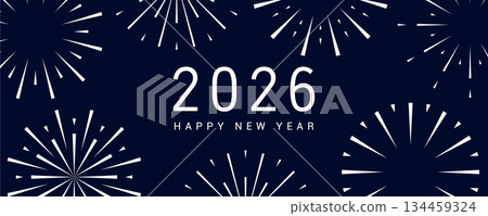happy new year 2026 typography with fireworks vector illustration happy new year 2026 typography with fireworks vector illustration 134459324