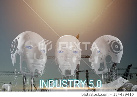 The concept of using artificial intelligence to control the system, industry using artificial intelligence,industry 5.0 The concept of using artificial intelligence to control the system, industry using artificial intelligence,industry 5.0 134459410