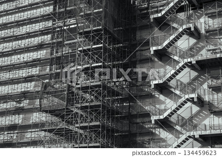 建築工地的黑白外景 建築工地的黑白外景 134459623