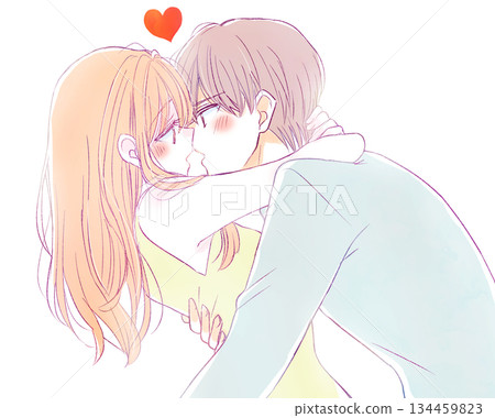 男女擁抱在一起,無袖 男女擁抱在一起,無袖 134459823