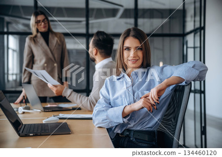 Diversity of people. Professional workers are in the modern office together Diversity of people. Professional workers are in the modern office together 134460120
