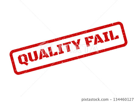 Distressed vector rubber stamp displaying Quality Fail text, indicating a product or service rejection status 134460127