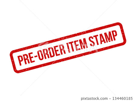 Grunge effect rectangular stamp identifying a specific pre order item, ideal for product labeling or inventory management Grunge effect rectangular stamp identifying a specific pre order item, ideal for product labeling or inventory management 134460185