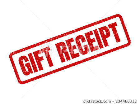 Grunge rubber stamp mark with GIFT RECEIPT text inside a rectangular frame, symbolizing proof of purchase Grunge rubber stamp mark with GIFT RECEIPT text inside a rectangular frame, symbolizing proof of purchase 134460318