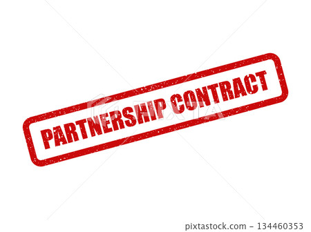 Grunge style rectangular rubber stamp text Partnership Contract symbolizing a formal business agreement or legal document approval 134460353