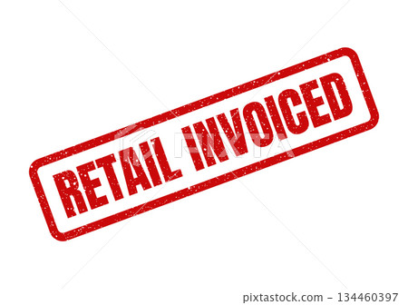 Grunge style rubber stamp text Retail Invoiced for billing and payment transaction records 134460397