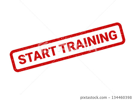 Grunge style rubber stamp vector illustration featuring the motivational phrase START TRAINING, ideal for educational resources and fitness program announcements 134460398