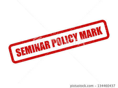 Grunge textured rectangular rubber stamp with the bold text SEMINAR POLICY MARK for official documentation, compliance, and procedural notices Grunge textured rectangular rubber stamp with the bold text SEMINAR POLICY MARK for official documentation, compliance, and procedural notices 134460437