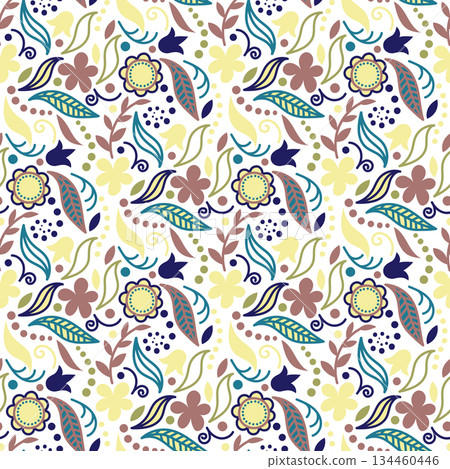 doodle floral pattern doodle floral pattern 134460446