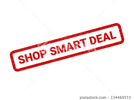 Grunge textured rectangular stamp with the text shop smart deal, perfect for advertising promotions 134460553