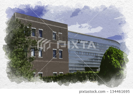 Watercolor style, Matsumoto City Central Library, Matsumoto City, Nagano Prefecture 134461695