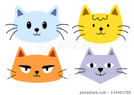 Cat face cartoon for print, illustration and element Cat face cartoon for print, illustration and element 134461788