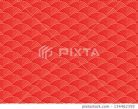 Red Seigaiha pattern Red Seigaiha pattern 134462393