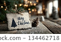 Merry Christmas card with signs. New Year eve. AI 134462718