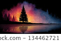 Christmas fir tree card. Fantasy fairy tale. New Year eve 134462721