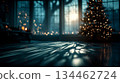 Christmas fir tree card. Fantasy fairy tale. New Year eve 134462724
