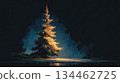 Christmas fir tree card. Fantasy fairy tale. New Year eve 134462725