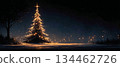 Christmas fir tree card. Fantasy fairy tale. New Year eve 134462726