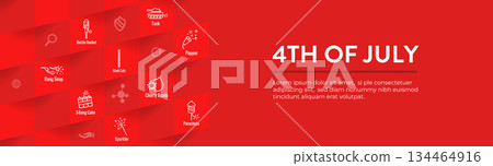 Fireworks and Independence Day Icon Set Web Header Banner Fireworks and Independence Day Icon Set Web Header Banner 134464916