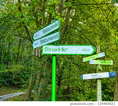 Direction Signs in Mountain 134464921