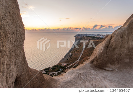 Landscape, mountain and sea, Anapa, Russia 134465407