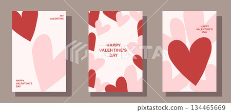 Happy Valentine's Day banner for social media posts, poster, banners, digital marketing, sales promotion and website ads. Vector backgrounds 134465669