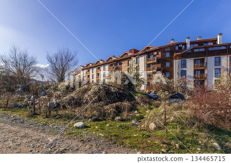 Bansko, Bulgaria houses and mountains Bansko, Bulgaria houses and mountains 134465715