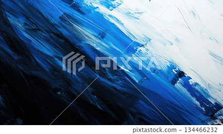 Estonian Independence Day concept, blue, black, and white paint texture forming an abstract flag background. horizontal banner, copy space, free space for text 134466232